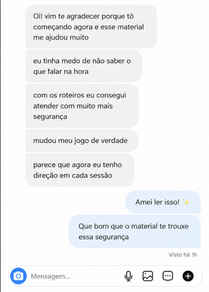 Depoimento de cliente sobre os protocolos